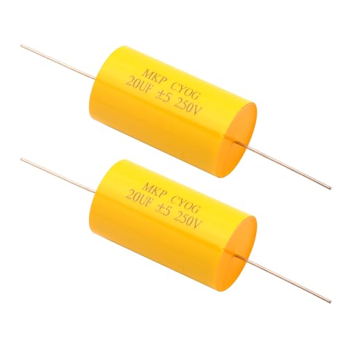 Condensateur de séparation de fréquence 20UF MKP CBB20 axial 250V sans polarité jaune pour audio