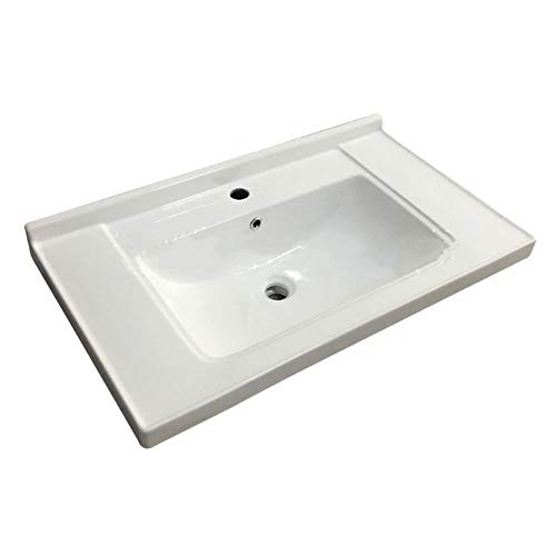 Lavabo semi-encastré 100cm en céramique pour résoudre le manque de place