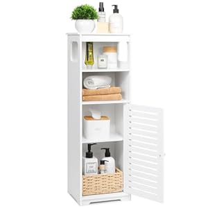 UTOKON Badkamerkast waterdicht, witte staande opbergkast voor thuis, opbergplank, meubelplank, geschikt voor toilet, slaapkamer, keuken, woonkamer