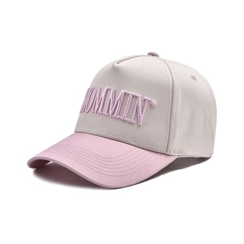 Image of Mommin Trucker Hat, Adjustable Embroidered Vintage Two-Tone Mama Baseball Cap