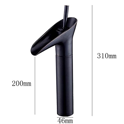 Robinet mitigeur cascade en laiton noir rotatif à 360 pour lavabo