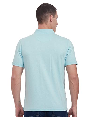 Image of Monte Carlo Mens S.Blue Plain Collar T-Shirt |22203401-167