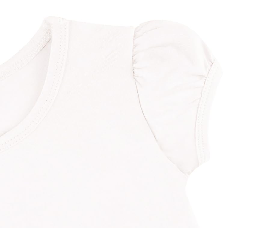 Image of Lilax Girls Short Puff Sleeve Cotton T-Shirt, Toddler & Little Girls Top | 95% Cotton Puff Sleeve Tee; Crewneck, Short Sleeve; Toddler & Girls Sizes 2T-12; for School, Play & Everyday; Machine Wash
