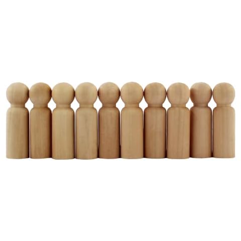 Pack of 10 Wooden Characters 7 cm 1 Colours Cover