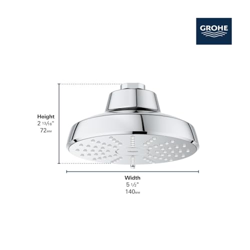 GROHE Aquabooster Tempesta 140 High Pressure Shower Head, Multi-Spray – 1.75 GPM Round Fixed Wall Mount, StarLight Chrome 1117460000 by GROHE - Used condition - Image 5