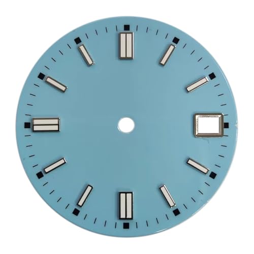 1個 28.5mm 時計文字盤 日付表示窓 滅菌時計フェイス シングルカレンダー C3 グリーン 発光 NH34 NH35 NH36 ムーブメント用(WZ-N-251)