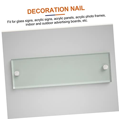 Juego de 16 sets de tornillos decorativos para panel de acero inoxidable para fijación de espejos miniatura 2