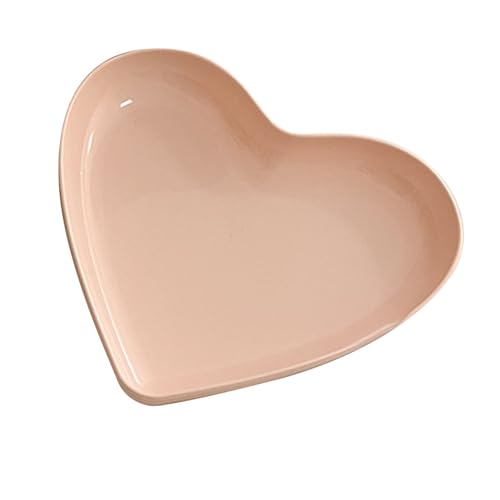 Plato para cenas de plástico forma corazón 5 unidades miniatura 1