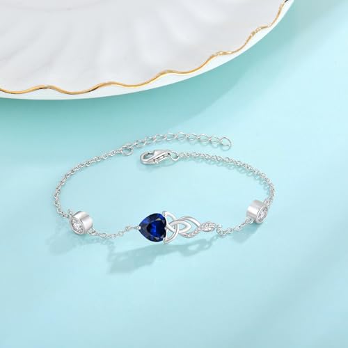 Infinity Celtic Knot Bracelet 925 Sterling Silver Birthstone Bracelet Irish Jewelry Gifts for Women3