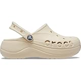 Crocs Women's Baya Platform Clog Sandals, winter white, 23.0 cm