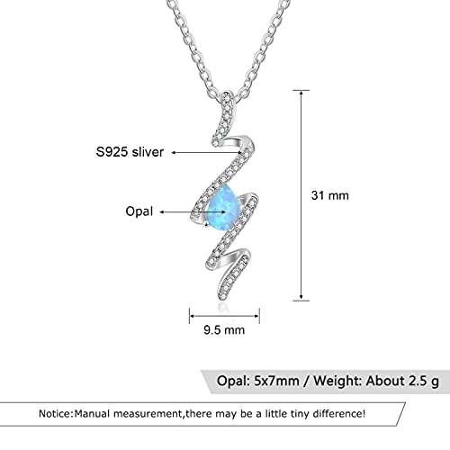Collier opale en argent Sterling 925 avec pendentif goutte d'eau - 3
