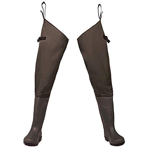 Outee Mens Hip Waders Fishing Lightweight Waterproof Bootfoot Hip Boots with Cleated Outsole