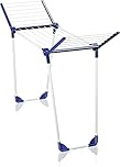 Leifheit Pegasus 120 Solid Compact Clothes Airer, Large Drying Area Clothes Horse, Sturdy and Compact Size Freestanding Clothes Rack also Stands in Bath Tub