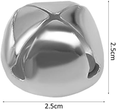 anjias 20 Pieces Silver Jingle Bells, borte 25mm New Jingle Bells Jumbo Jingle Bells Jingle Bell Beads for Crafts