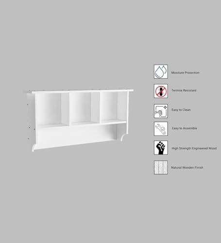 Image of Rio Multipurpose Modular Wall Racks /Shelves /Organiser /Decor Particle Board Wall Shelf (Number of Shelves - 4, White)