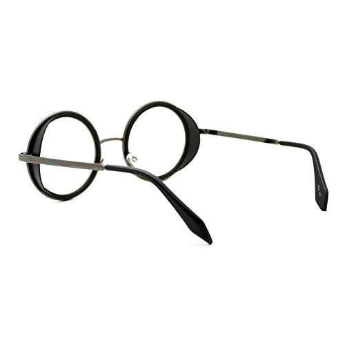 PASTL Double Rim Clear Lens Glasses Side Cover Round Circle Frame UV 4003