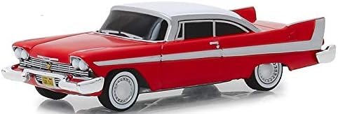Modelo de auto 1958 Fury Red con techo blanco 1:64 miniatura 1