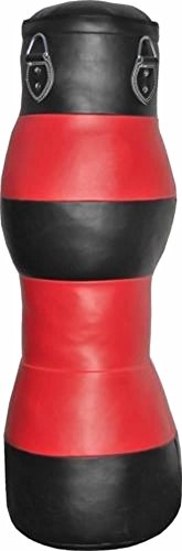 Bestzo MMA Pound/Floor Striking Dummy Punching Bag Cylinder Shape - Hanging Stripes Red/Black -59 inch