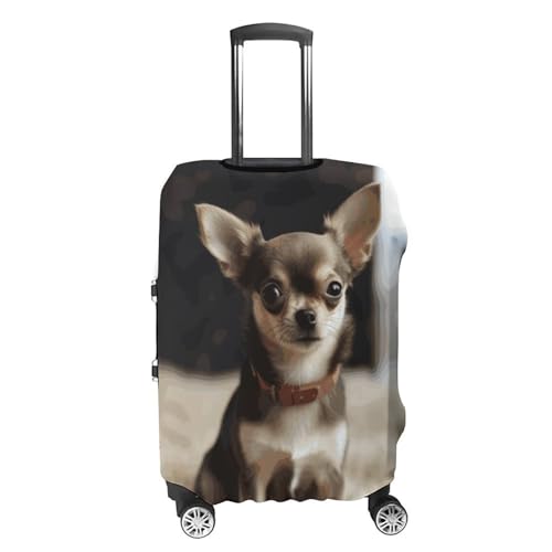 Cute Chihuahua Luggage Cover, Washable Elastic Suitcase Cover Protector Fit 18-32 Inch Luggage4