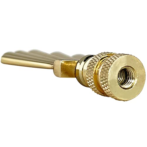 Image of Royal Designs Art Deco Motif 3 inch Lamp Finial for Lamp Shade, Polished Brass - Set of 2