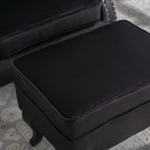 Sillón Plegable Terciopelo Negro miniatura 7
