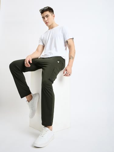 Image of Modeve Men's Cargo Style Solid Trackpant
