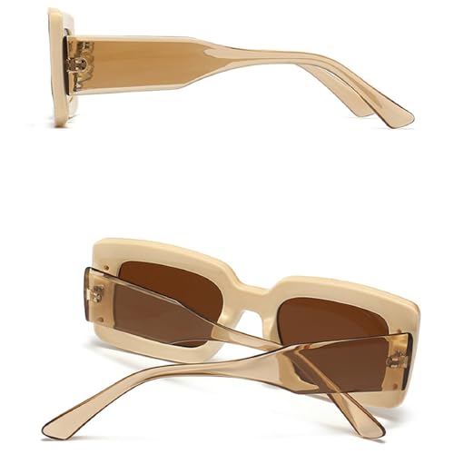 Image of Fashion Square Sunglasses For Women Men Rivet Decoration Luxury Ladies Sun Glasses UV400 Shades Lady Leopard Eyewear