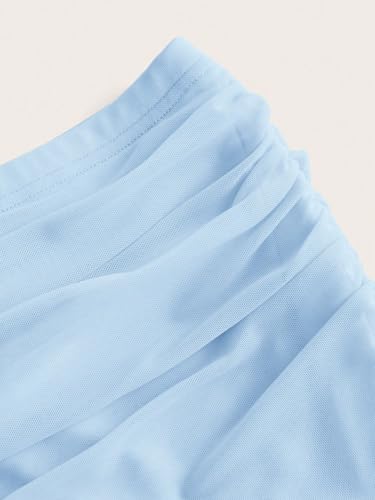 Women's Flowy Trendy Skirt Solid Color Ruched Ruffle Hem Skirt3