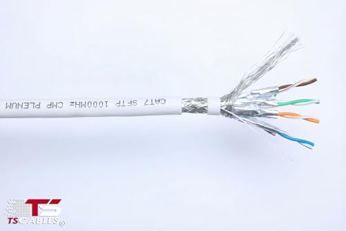 Cable CAT7 Plenum 1000ft S/FTP 23AWG Cobre Blanco miniatura 7