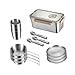 Vaveren Camping Messware Kit Cooking Tableware Stainless Steel Easy to Clean Supplies Utensil Cutlery Organizer for Hiking Picnic BBQ, 3 Person