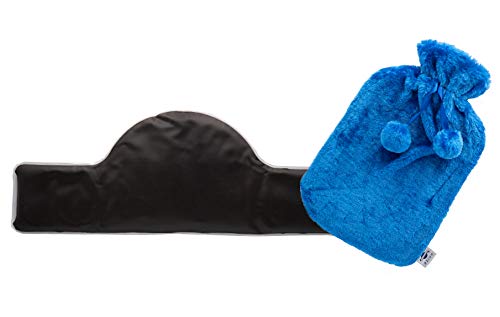 axion Nek Moor warmtekussen + kruik met overtrek in blauwe pluche