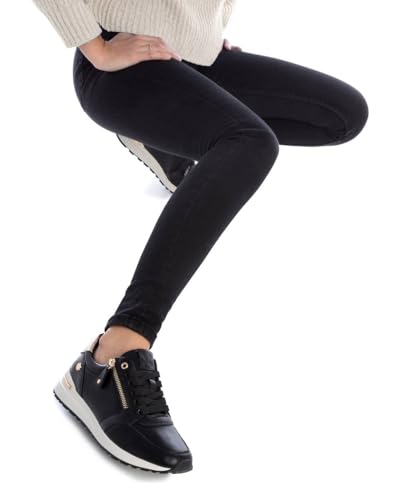 Xti Para Mujer. 14320201-NEGRO Zapatillas 143202 Negro (36), Plano, Cremallera, Casual - 2