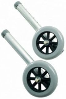 Lumex 603450A 5 AutoStop Walker Wheels, Color Silver