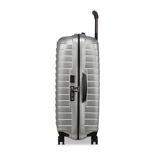 Image of Samsonite Proxis Medium Hardside Luggage with Dual Spinner Wheels - Innovative Roxkin Lightweight Shell With Ultimate Durability- Includes TSA Lock, Ergonomic Telescoping Handle - Silver
