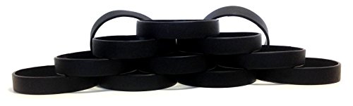 Image of TheAwristocrat 1 Dozen (12) Multi-Pack Blank Rubber Wristbands Silicone Bracelets - Select from a Variety of Colors