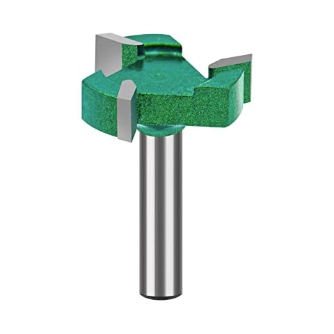 CNC Spoilboard Surfacing Router Bits, 1/4 inch Shank 1 inch Cutting Diameter, Slab Flattening Router Bit Planing Bit Wood Milling Cutter Planer Woodworking Tool (Green) Cover