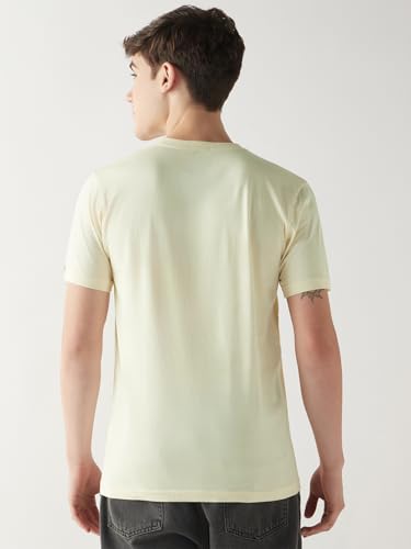 Image of Bewakoof Men's Typography Regular Fit Half Sleeve Round Neck Pure Cotton T-Shirt