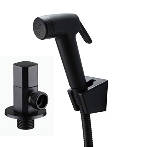 Ensemble bidet de douche noir avec tuyau et support WC modèle D - 2