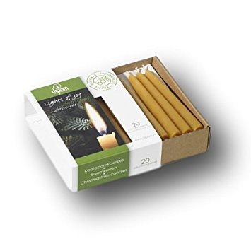 Beeswax Lights of Joy Christmas Tree Candles 4" (20 Pack) (Yellow)