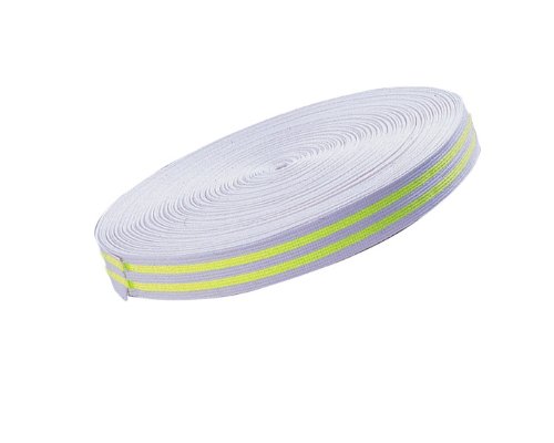 Visiodirect Ceinture de Judo 100% Coton de Couleur Blanc avec 2 Traits Jaune, Rouleau de 25 m
