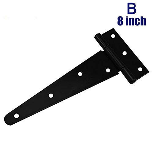 QFDM Durable Cabinet Hinges 1PCS T en Forma de caseta de jardín Puerta de Madera Puerta de Las bisagras de 4/6/8/10 / Accesorios for Puertas Accesorios de Hierro Negro T con bisagras Easy to Use