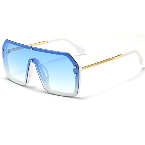 SUNBSR Fashion Oversized Sunglasses for Women Men Trendy Square Siamese One Piece Sun Glasses