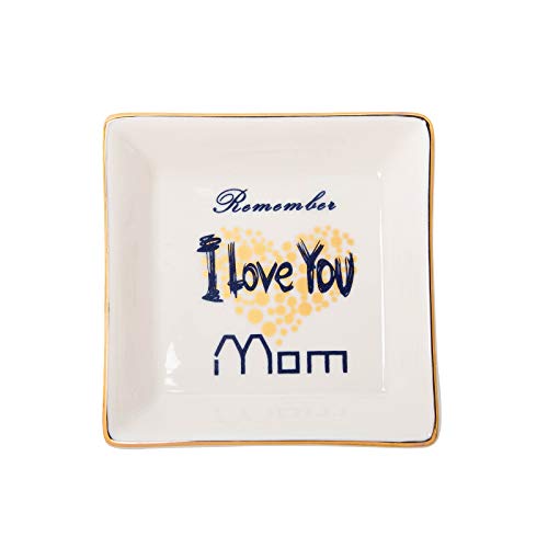 Ceramic Jewelry Tray Trinket Dish for Women, Ring Tray Jewelry Plate Jewelry Dish Ring Holder Dish Jewelry Plate Tray for Jewelry, Ring, Necklaces, Presents for Mom, Birthday, Anniversary