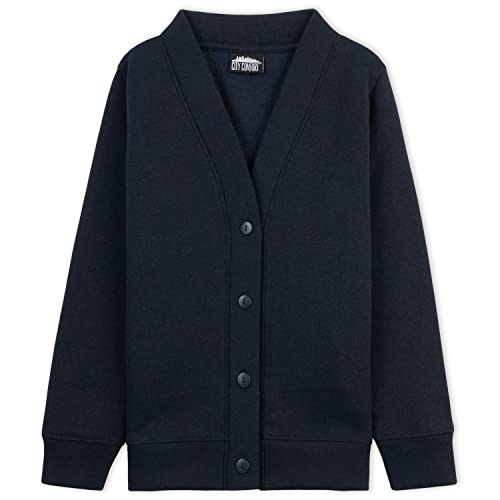 CityComfort Strickjacke für Jungen - Modische Cardigan mit Durchgehender Knöpfung, Schwarz Marineblau, 3-14 Jahre (Marineblau-1er Pack, 5-6 Jahre)