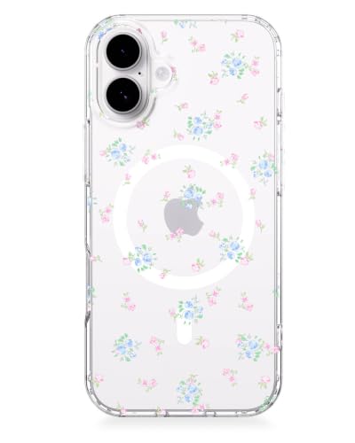 Coque iPhone 16 MagSafe Feams rose cottage fine et antichoc