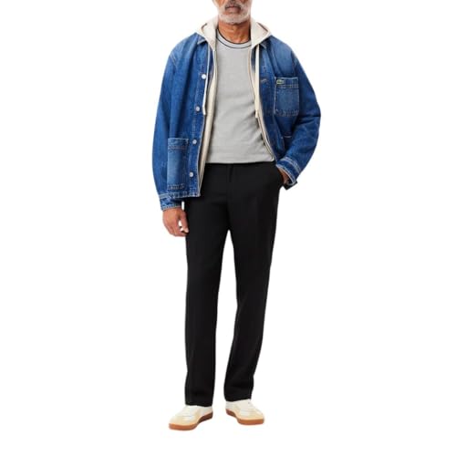 Lacoste Men's Stretch Piqué Stripe Collar T-Shirt4