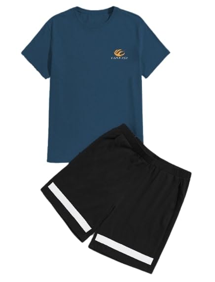 Image of Men's Night Dress || T-Shirt & Short Night Suit Set || Night Dress for Boys || Men's Pajama Shorts Set Summer || Picnic Wear for Boys