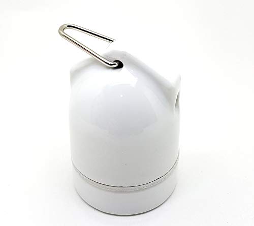 FAI Douille en porcelaine E27, blanc avec crochet Cover