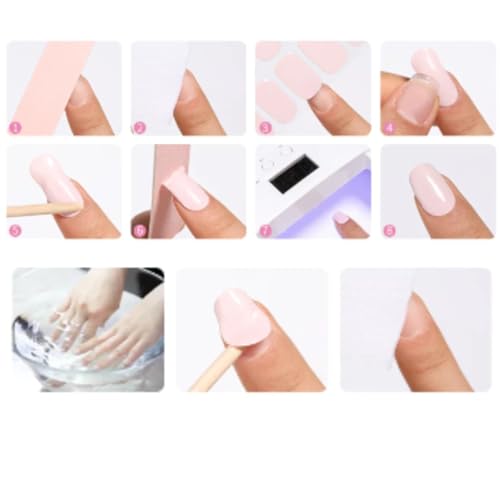 Unha em Gel Adesivo Pronta Semi Curada Esmalte Autocolante Fácil Aplicação Nail Design Tiktok (Carte