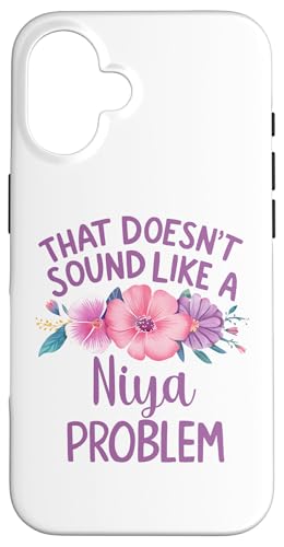 Niya Personalized Cute Flower Girls Niya Name スマホケース iPhone 16 用